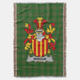  Irish Bindon Coat of Arms Family Crest Ireland Throw Blanket