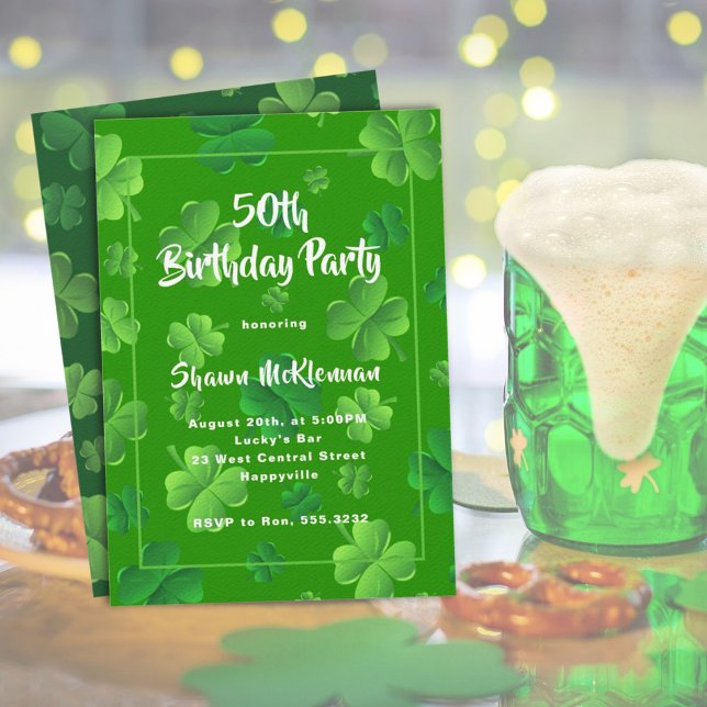 Irish Birthday Adult Party Invitation (Creator Uploaded)