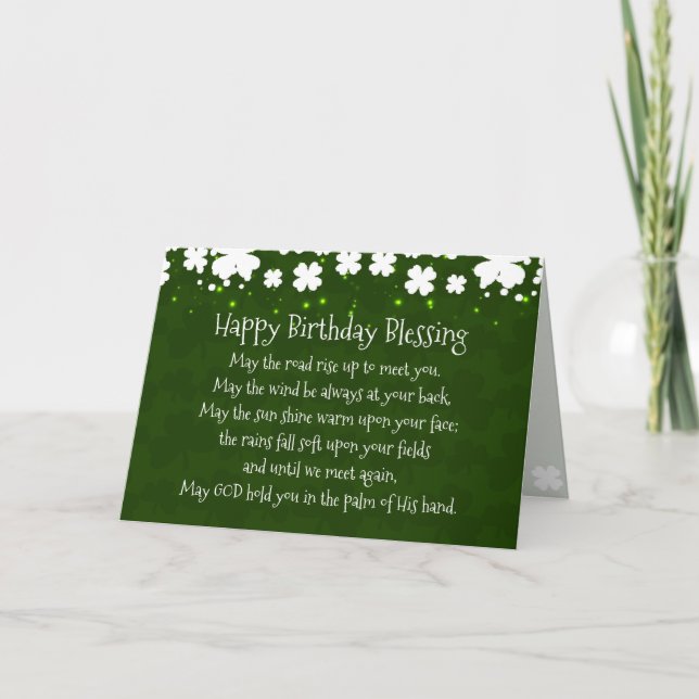 Irish Birthday Blessing Inspirational Card (Front)