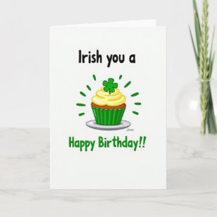 Irish Birthday Cupcake Card