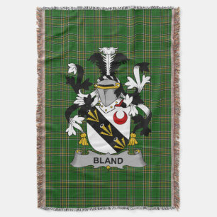  Irish Bland Coat of Arms Family Crest Ireland Throw Blanket