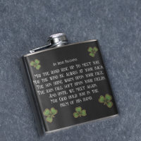 Irish Blessing and Shamrocks Black and Green