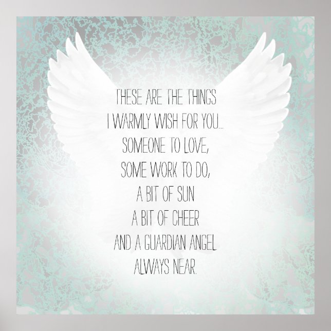 Irish Blessing Angel Someone to Love Some Work Poster (Front)