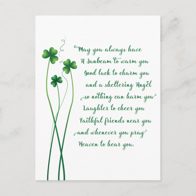 Irish Blessing Calligraphy Postcard (Front)