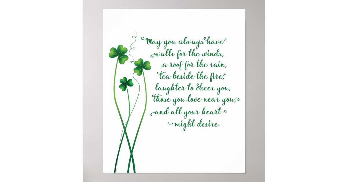 Irish Blessing Calligraphy Print | Zazzle.co.nz