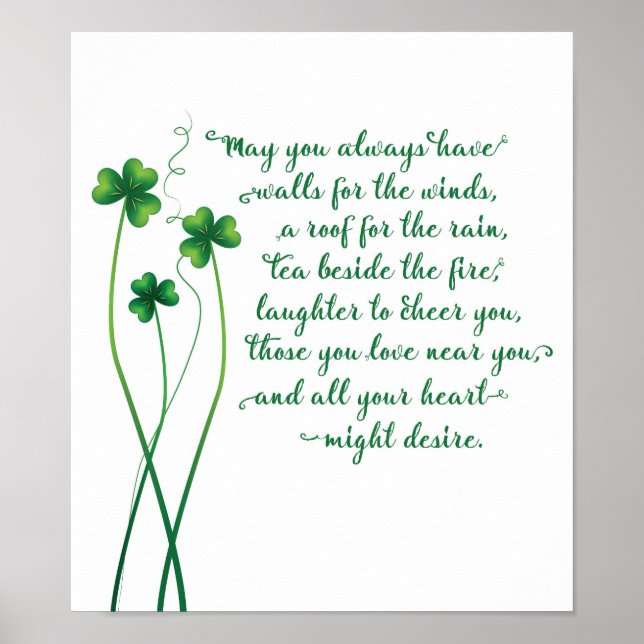 Irish Blessing Calligraphy Print (Front)