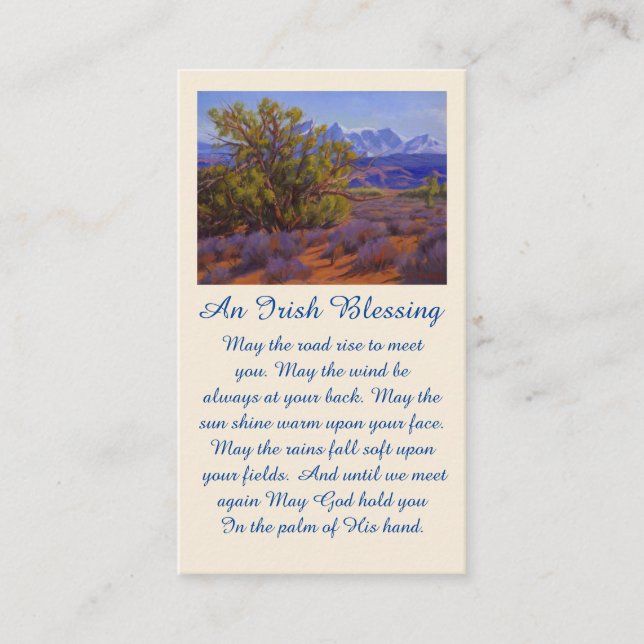 Irish Blessing Celebration of Life Memorial Card (Front)
