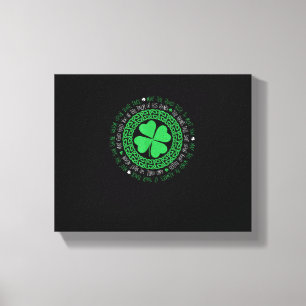 Irish Blessing Celtic Knot 4 Leaf Clover - St. Pat Canvas Print
