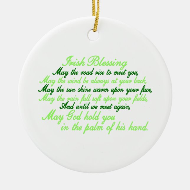 Irish Blessing Ceramic Tree Decoration (Front)