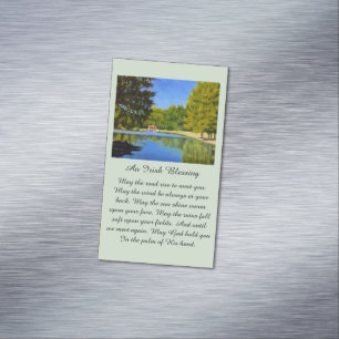 Irish Blessing Country Covered Bridge Magnetic Business Card