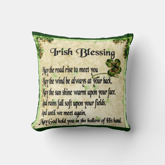 irish blessing/double unicorns pillow (Front)
