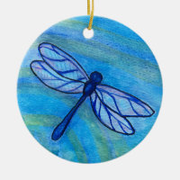Irish Blessing Dragonfly Quote Ceramic Ornament