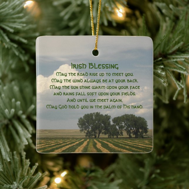 Irish Blessing Farmland Landscape Ceramic Ornament (Tree)