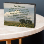 Irish Blessing Farmland Landscape Wooden Box Sign<br><div class="desc">Decorative, wooden box sign designed for hanging or standing that features the photo image of rural farmland and sky along with a traditional Irish blessing in dark green, stylised text. An attractive, home decor display that makes a thoughtful gift for friends and family! Select from flat black or white painted...</div>