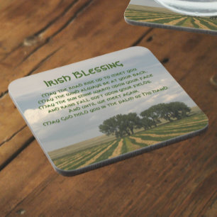Irish Blessing Farmland Photo Coaster