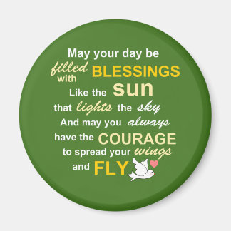 Irish Blessing for Courage - Typography in Green Magnet