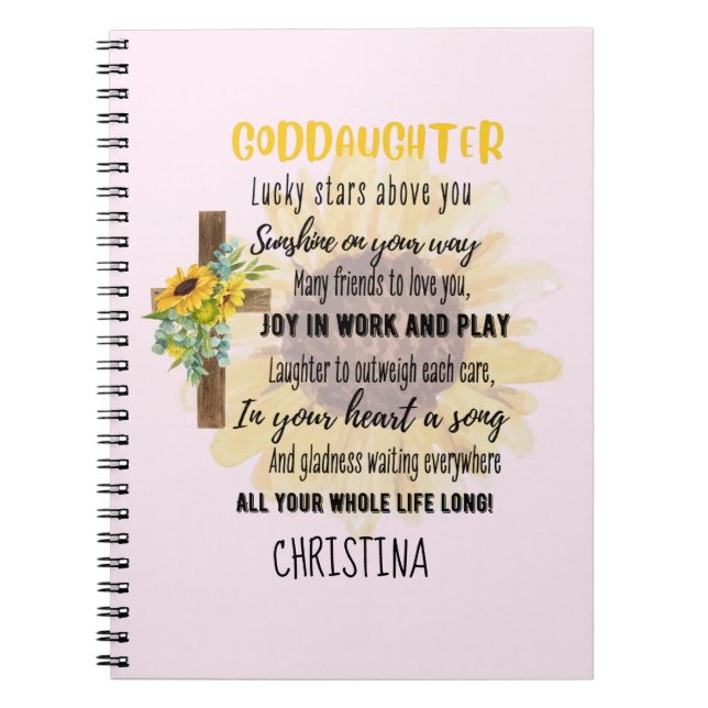 Irish Blessing For GODDAUGHTER - Personalised Gift Notebook (Front)