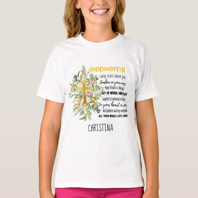 Irish Blessing For GODDAUGHTER - Personalised Gift T-Shirt (Front)