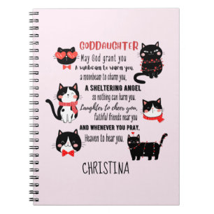 Irish Blessing for Teenage Goddaughter Cute Cats   Notebook