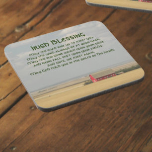 Irish Blessing Golden Wheat Fields Coaster