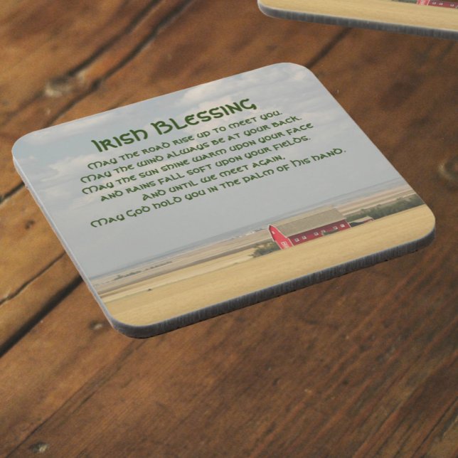 Irish Blessing Golden Wheat Fields Coaster (In Situ Angled)
