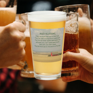 Irish Blessing Golden Wheat Fields Glass