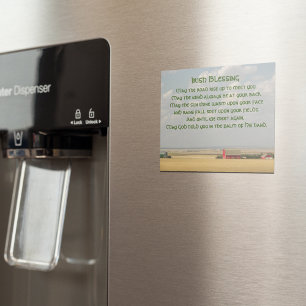 Irish Blessing Golden Wheat Fields Magnetic Card