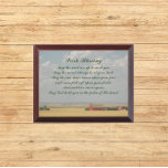 Irish Blessing Golden Wheat Fields Plaque<br><div class="desc">Wood wall plaque that features a photo image of golden wheat fields,  red barn,  and big sky along with a traditional Irish Blessing printed in green,  stylised script. Select your wall plaque size. Makes a thoughtful gift for family and friends!</div>