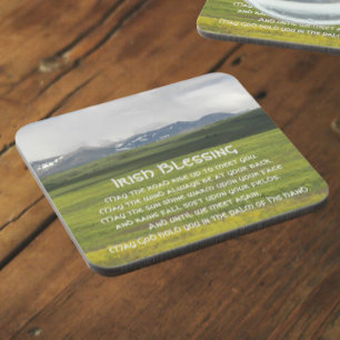 Irish Blessing Green Valley Landscape Coaster