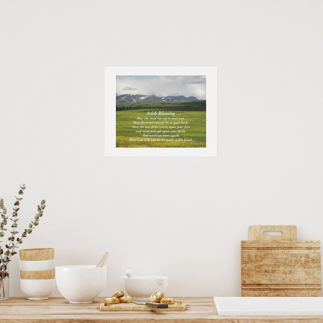 Irish Blessing Green Valley Landscape Poster (Kitchen)