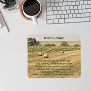 Irish Blessing Hay Bales in a Field Mouse Pad