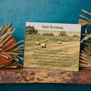 Irish Blessing Hay Bales in a Field Plaque