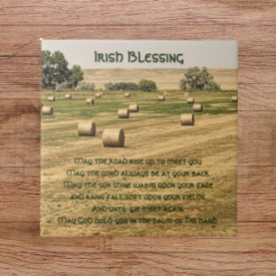 Irish Blessing Hay Bales in a Field Tile
