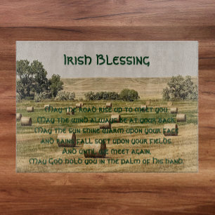 Irish Blessing Hay Bales in Field Cutting Board