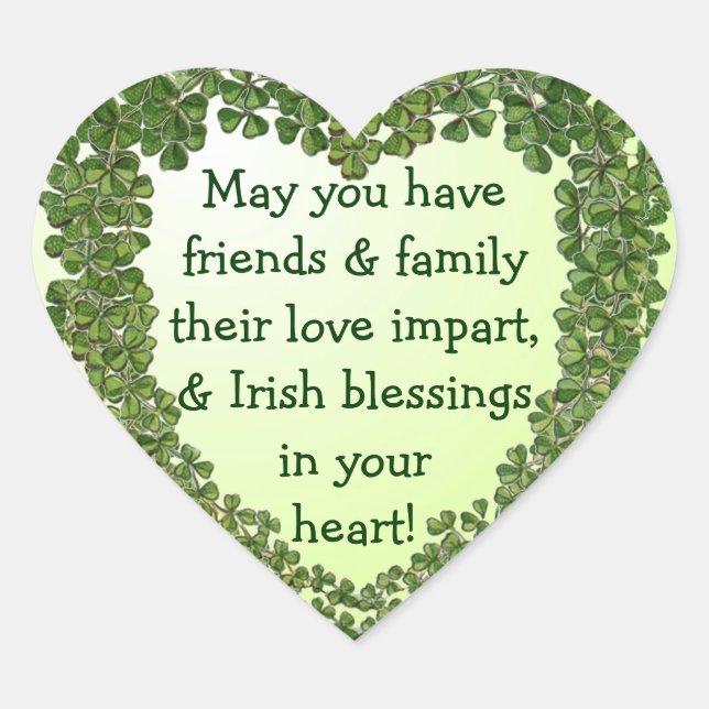 Irish blessing heart stickers (Front)