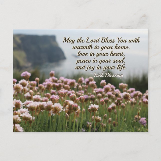 Irish Blessing, Love in Your Heart, Cliffs Ireland Postcard (Front)