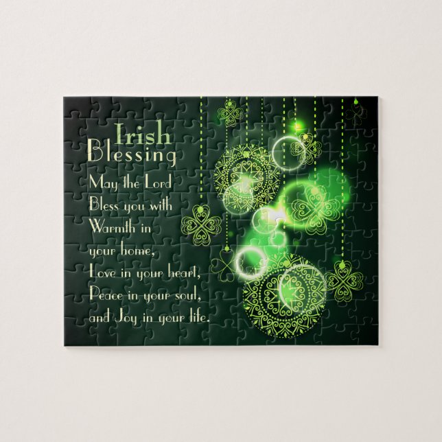 Irish Blessing Love in your heart, Shamrock Design Jigsaw Puzzle (Horizontal)