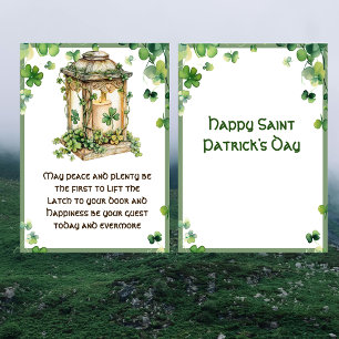 Irish Blessing May Peace n Plenty Saint Patrick's Card