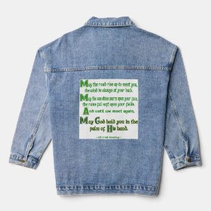 Irish Blessing May the Road Rise to Meet You Denim Jacket