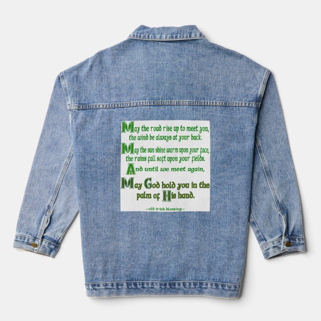 Irish Blessing May the Road Rise to Meet You Denim Jacket (Back)