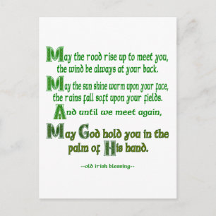 Irish Blessing May the Road Rise to Meet You Postcard