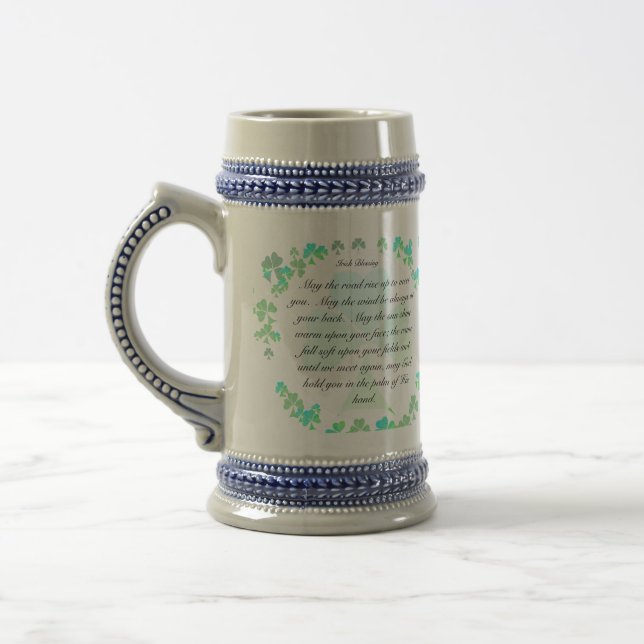 Irish Blessing "May the road rise up to meet you" Beer Stein (Left)