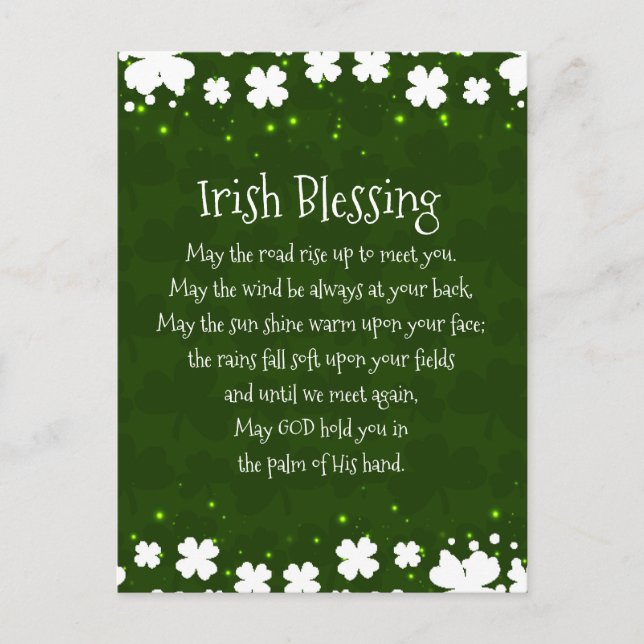 Irish Blessing May the Road Rise Up to Meet You Postcard (Front)