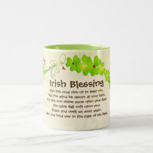 Irish Blessing, May the Road Rise Up to Meet You Two-Tone Coffee Mug