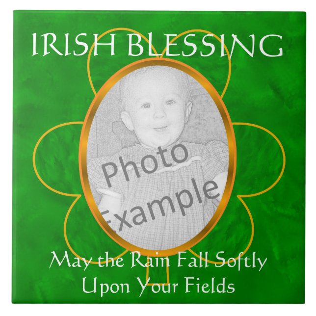 Irish Blessing-Photo Frame-May the Rain Fall Soft Tile (Front)