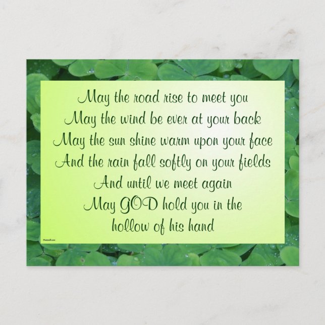 Irish blessing postcard (Front)