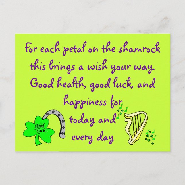 Irish blessing postcard (Front)