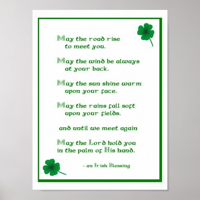 Irish Blessing Poster (Front)