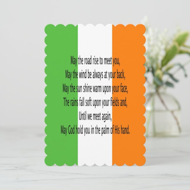 Irish Blessing Prayer Holiday Card (Standing Front)