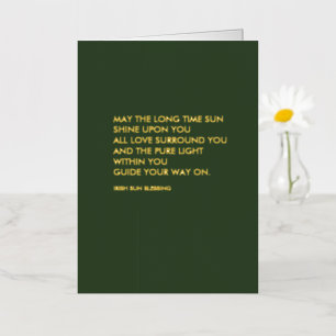 Irish Blessing Sage Green Modern Minimal Real Gold Foil Greeting Card